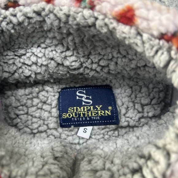 Simply Southern Sherpa Sweater Womens Small Aztec Turtle Sherpa Warm - Picture 4 of 8